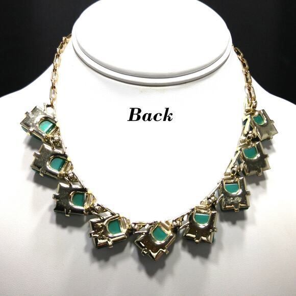 Vintage 1950s Coro Green Lucite Moonglow Choker Necklace - Picture 8 of 10